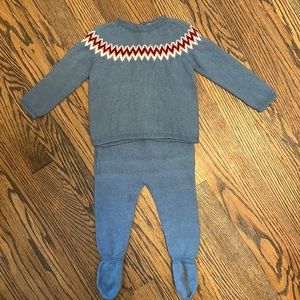 La Coqueta Fairisle Merino Baby Set - 12M